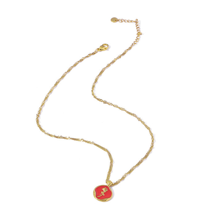 Autumn and Winter New Red Heart Zircon Necklace Exquisite Sparkling Diamond High-end Light Luxury Clavicle Chain Gift