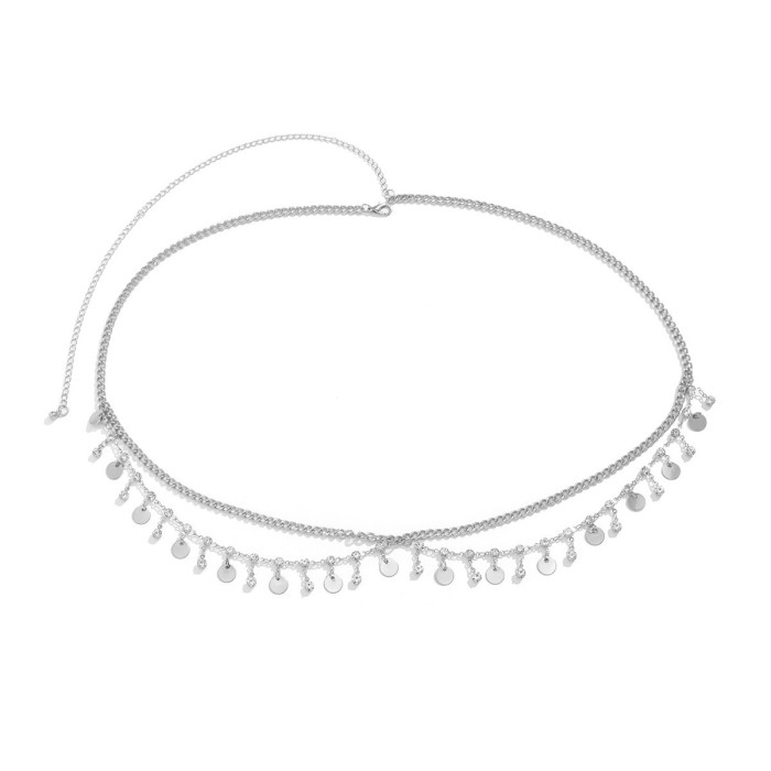 Europe and America Cross Border Ornament Bikini Rhinestone Chain Waist Decorations Multi-Layer Body Chains Butterfly Metal Tassels Waist Chain Women