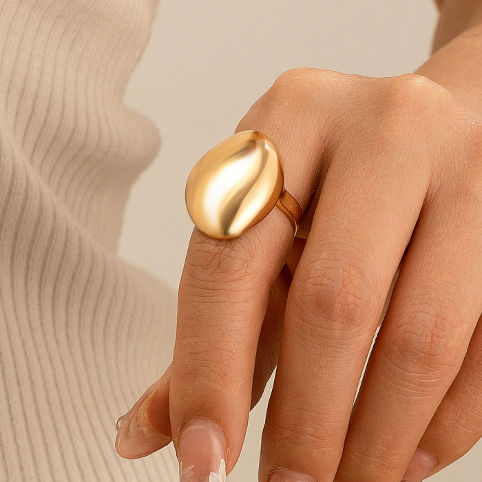 European and American Cross-Border Jewelry Baroque Round Irregular Curved Ring Smooth Plain Band Women's Ring