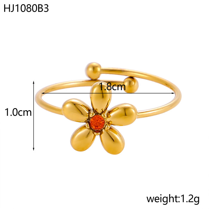 Style Jewelry High-End Niche Open Design Flower Bowknot Ring for Women Stainless Steel Ring