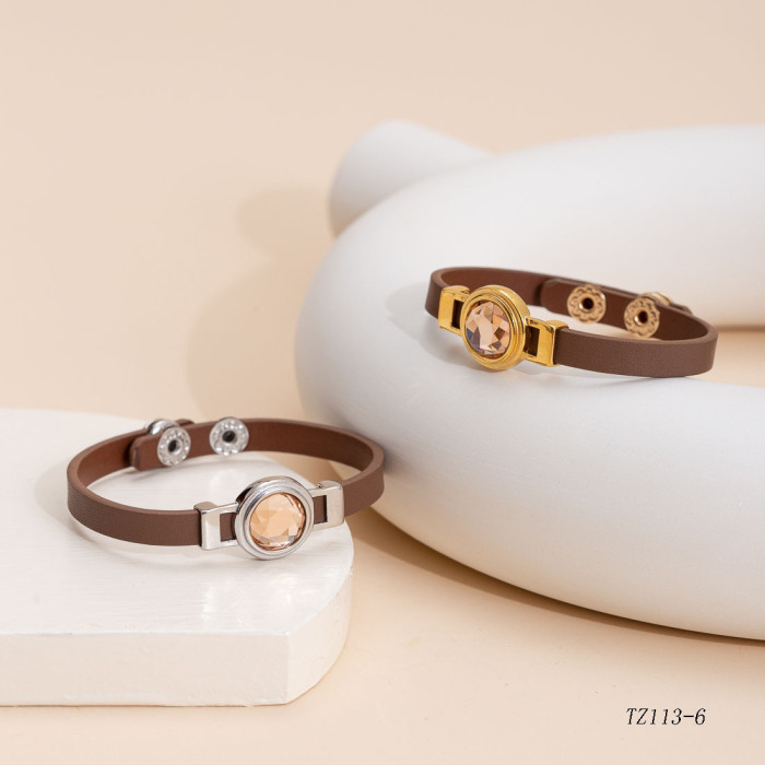 European and American Hot-Selling Fashion Simple Unique Personality Design Leather Bracelet Bangle Simple Style Bracelet Women's Jewelry