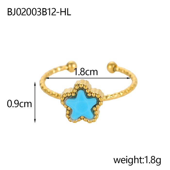 New Fashion Geometric Stone-Inlaid Ring Niche High-end Versatile Stainless Steel Ring Jewelry Wholesale