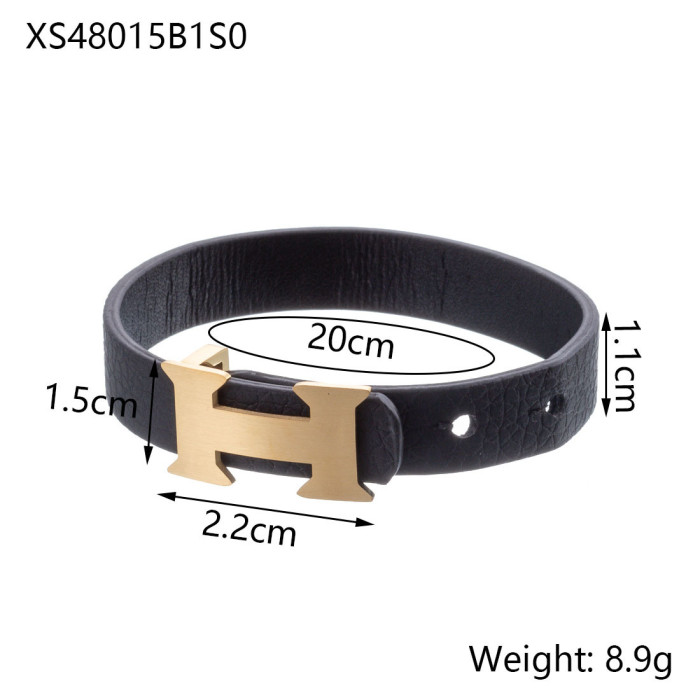 European and American Hot-Selling Fashion Simple Unique Personality Design Leather Bracelet Bangle Simple Style Bracelet Women's Jewelry