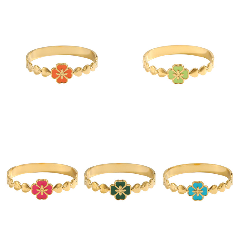 New Pink Peach Blossom Glaze Gradient Petal Bracelet Niche Elegant Light Luxury High-end Fresh Sweet Bracelet