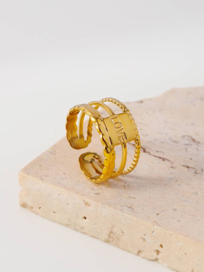 Fashion Simple Stone Light Luxury Unisex Stainless Steel Ring Jewelry Wholesale Exquisite Minimalist Thin Band