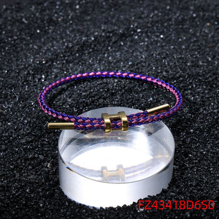 Niche H Buckle Steel Wire Bracelet Adjustable Titanium Steel 3D Hard Gold Bracelet Waterproof Sweatproof Jewelry Geom...