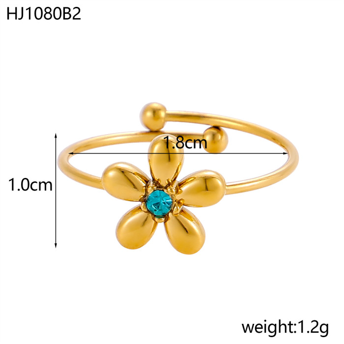Style Jewelry High-End Niche Open Design Flower Bowknot Ring for Women Stainless Steel Ring