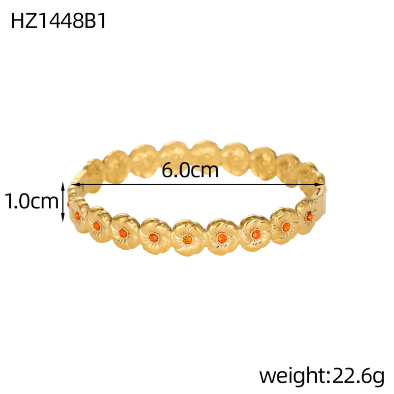 Cross-Border Fashion Full Diamond Smiley Face Bracelet for Women, Light Luxury INS Personality Gold Bracelet Jewelry Wholesale