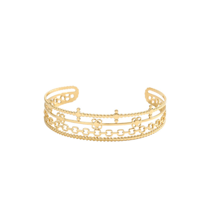Fashion Trend C-shaped Open Women's Bracelet High-end Niche Design Stainless Steel Versatile Bracelet Jewelry