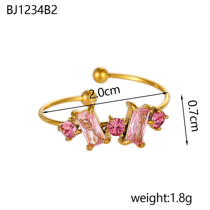 Trend Micro Pave Zircon Geometric Ring Fresh and Unique Tail Ring Open Ring Accessories for Women