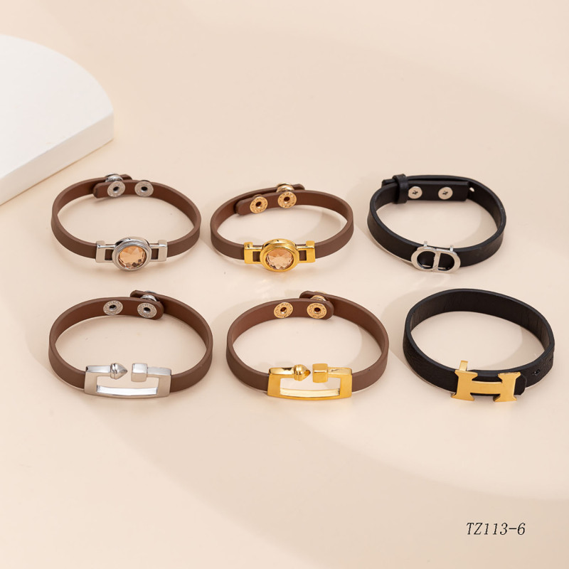European and American Hot-Selling Fashion Simple Unique Personality Design Leather Bracelet Bangle Simple Style Bracelet Women's Jewelry