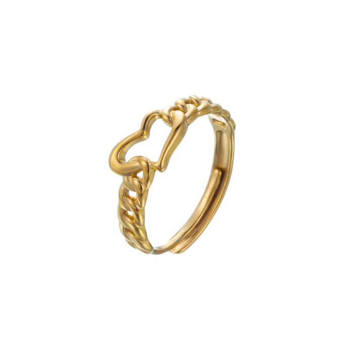 Fashion Simple Titanium Steel Hollow Geometric Line Ring for Women, Versatile and Non-Fading Open Jewelry Wholesale