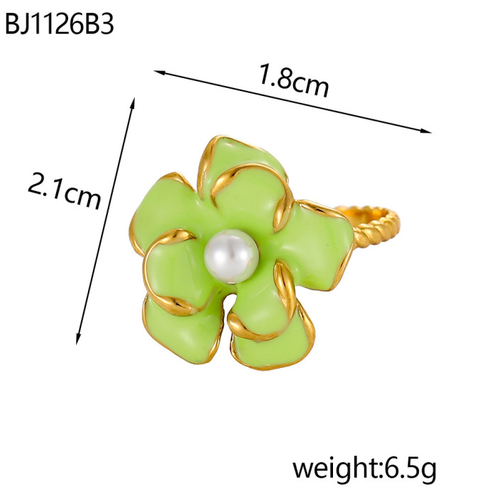 Style Jewelry High-End Niche Open Design Flower Bowknot Ring for Women Stainless Steel Ring