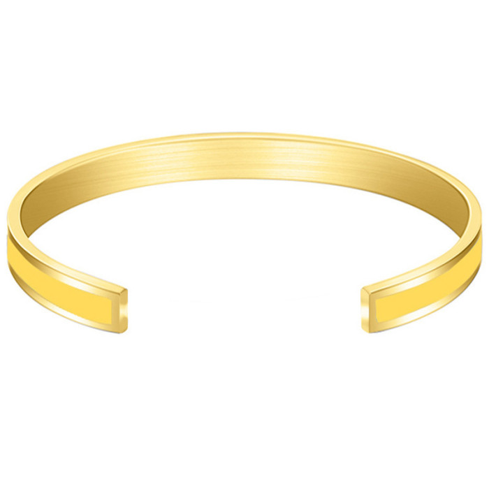 Hot-Selling Fashion Simple Light Luxury Versatile Couple Style Open Oil Drop Bracelet Jewelry Wholesale Style Titaniu...