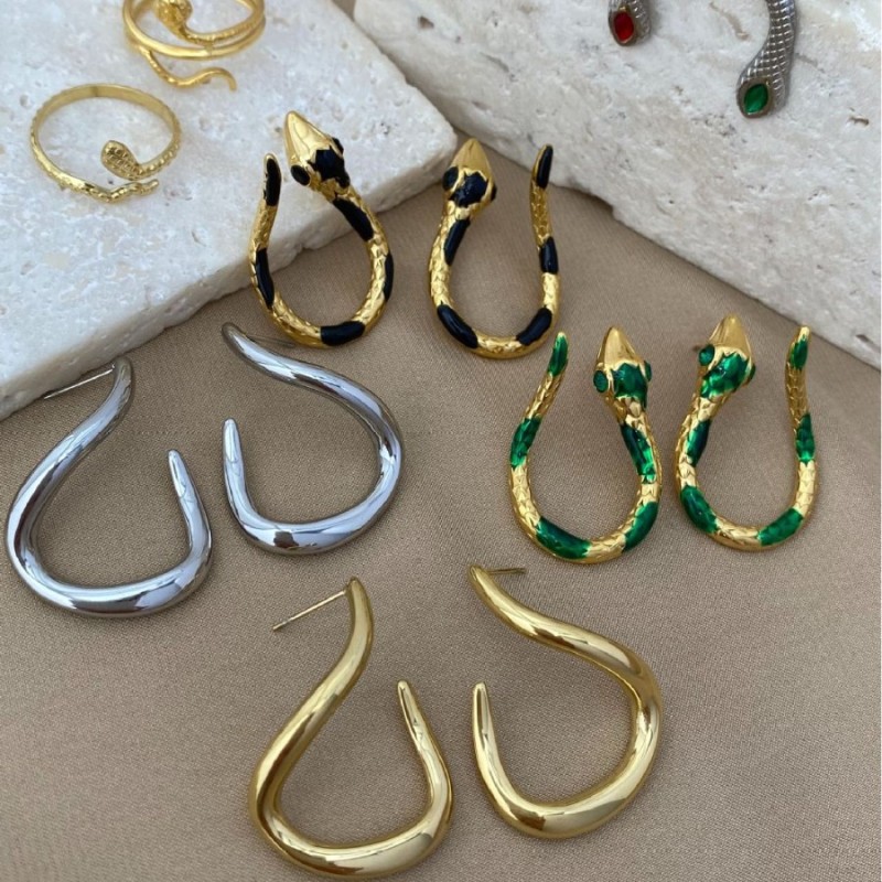 European and American Hot-Selling Cross-Border Original Small Snake Stainless Steel INS Minimalist Irregular Index Finger Ring Trendy Cool Women's Ring