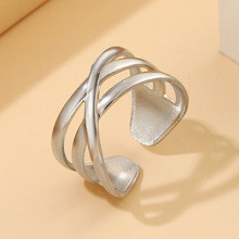 Cross-border European and American Hot-selling Fashion Simple Light Luxury Versatile Women's Stainless Steel Ring Jewelry Wholesale