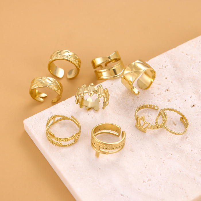 Hot-Selling Retro Minimalist Style Titanium Steel Geometric Casting Ring Stainless Steel Non-Fading Jewelry Wholesale