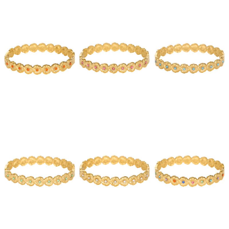 Cross-Border Fashion Full Diamond Smiley Face Bracelet for Women, Light Luxury INS Personality Gold Bracelet Jewelry Wholesale