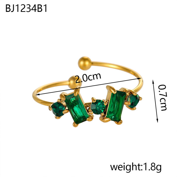Trend Micro Pave Zircon Geometric Ring Fresh and Unique Tail Ring Open Ring Accessories for Women
