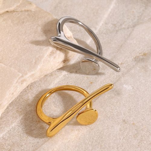 European and American Cross-Border Hot-Selling Stainless Steel Geometric Niche Design Ring Jewelry Wholesale