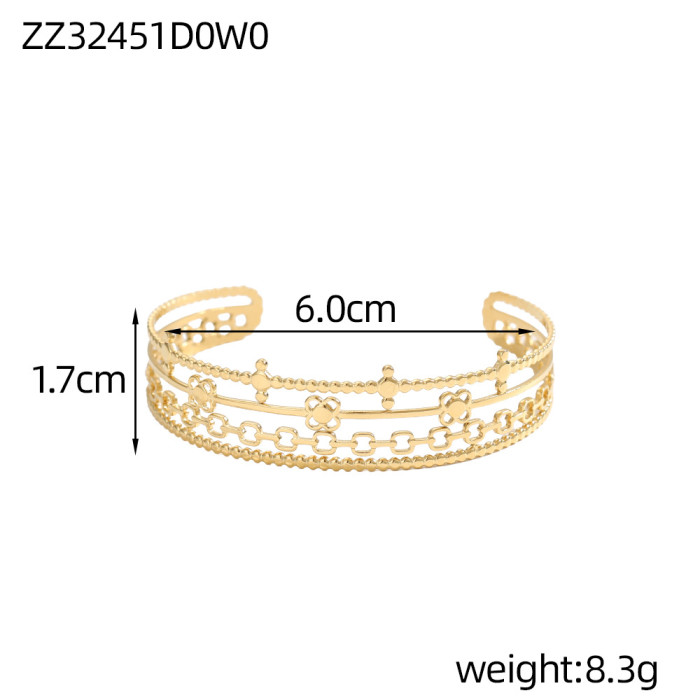 Fashion Trend C-shaped Open Women's Bracelet High-end Niche Design Stainless Steel Versatile Bracelet Jewelry