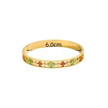 New Fashion Colorful Zircon Stainless Steel Women's Bracelet Fashion Semi-Hollow Pattern Bracelet Cross-Border Jewelry