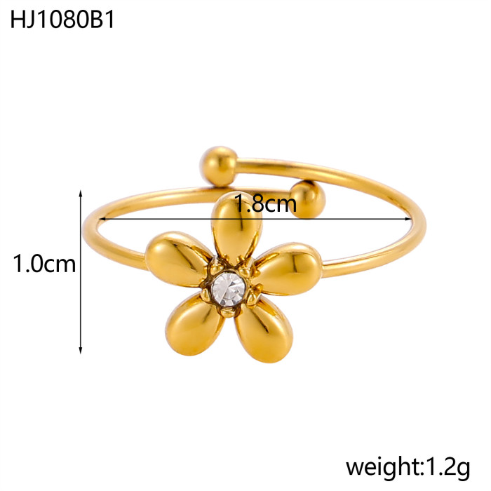 Style Jewelry High-End Niche Open Design Flower Bowknot Ring for Women Stainless Steel Ring