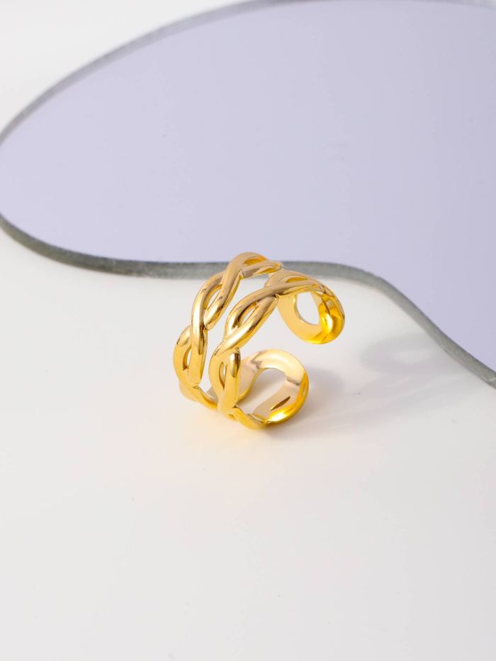 Fashion Simple Stone Light Luxury Unisex Stainless Steel Ring Jewelry Wholesale Exquisite Minimalist Thin Band