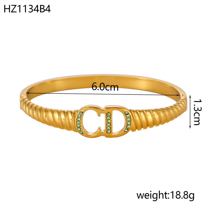 Hot-Selling Geometric Design Titanium Steel Bracelet for Women, Vintage French Bracelet, Long-Lasting Color