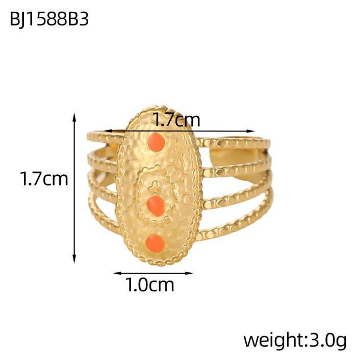 Cross-Border New Titanium Steel Open Ring European and American Hot Selling Retro Personality New Matching Stacking Ring Series Accessories