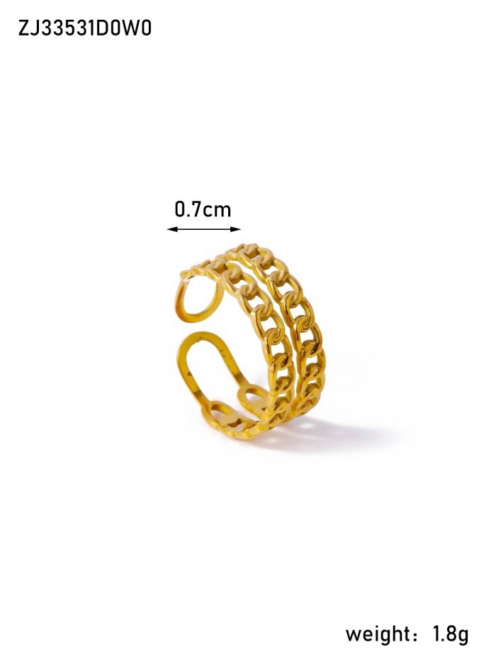 Fashion Simple Irregular Ring Niche Personality Design Leaf Stainless Steel Ring Adjustable Couple Ring