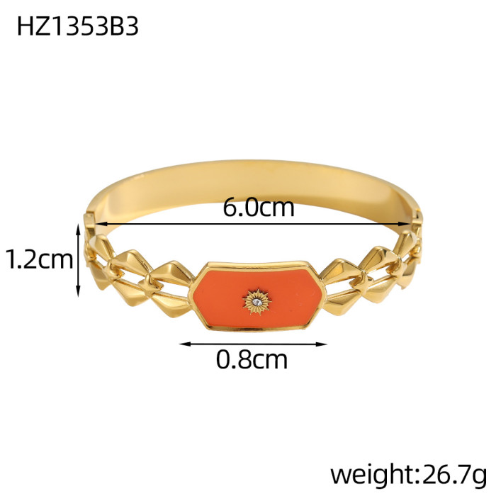 Fashion Diamond-Shaped Bracelet High-End Gold Plated Non-Fading Stainless Steel Jewelry Wholesale