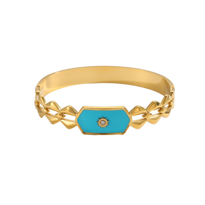 Fashion Diamond-Shaped Bracelet High-End Gold Plated Non-Fading Stainless Steel Jewelry Wholesale