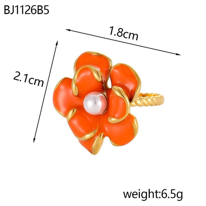 Style Jewelry High-End Niche Open Design Flower Bowknot Ring for Women Stainless Steel Ring