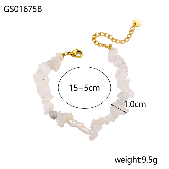 Sweet and Fresh Layered Double Layer Diamond-Encrusted Shell Butterfly Stainless Steel Bracelet Jewelry Wholesale