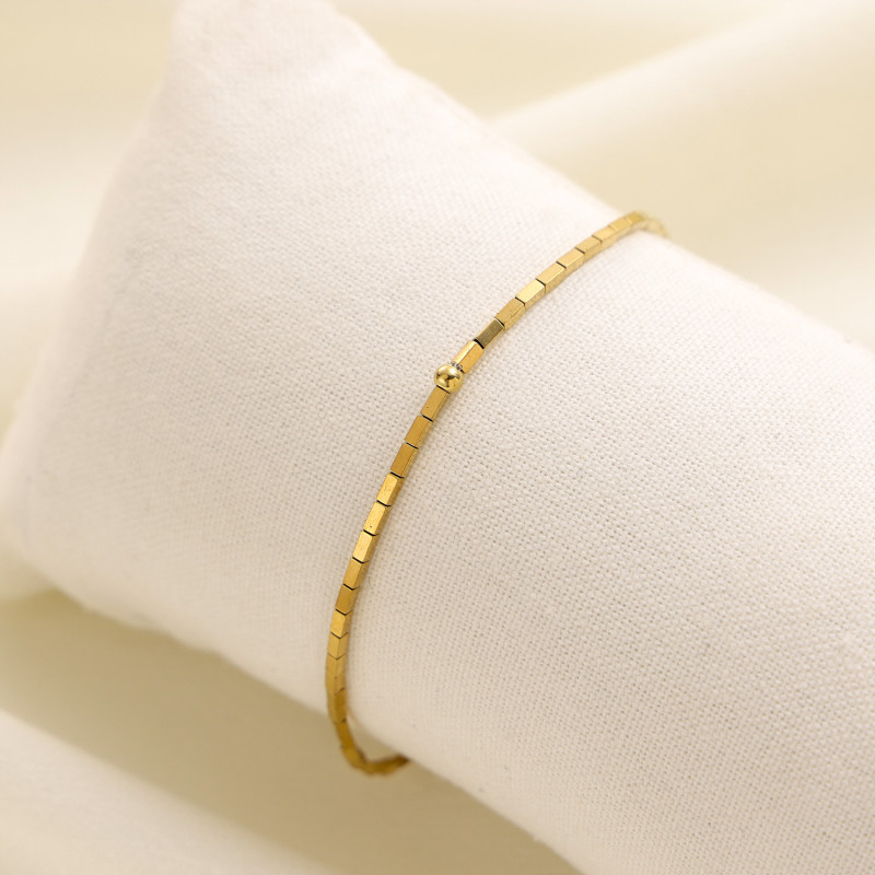 Live Streaming Hot Item Transfer Beads Titanium Steel Vacuum Plating Non-Fading Small Square Beads Pendant Necklace Bracelet Ring