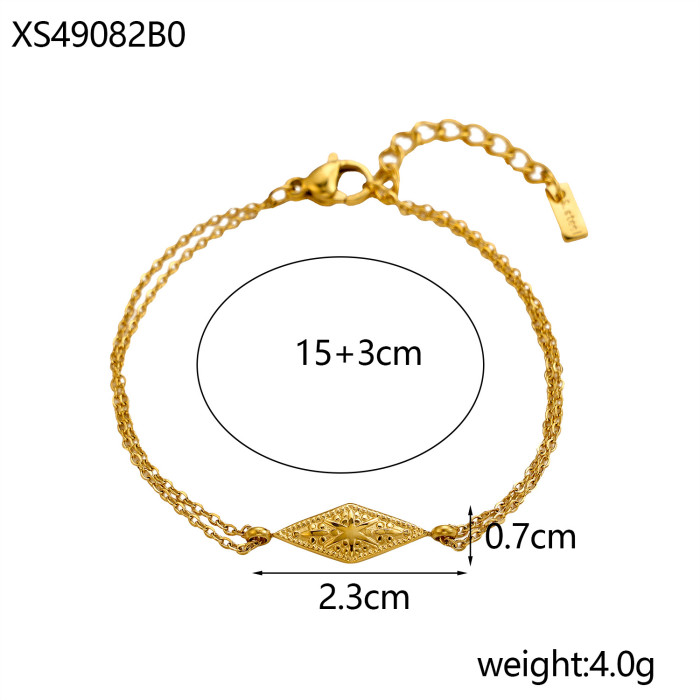 Zircon Bracelet Green Vacuum Electroplating Gold Stainless Steel Fashion High-end Hand Jewelry Women Wholesale