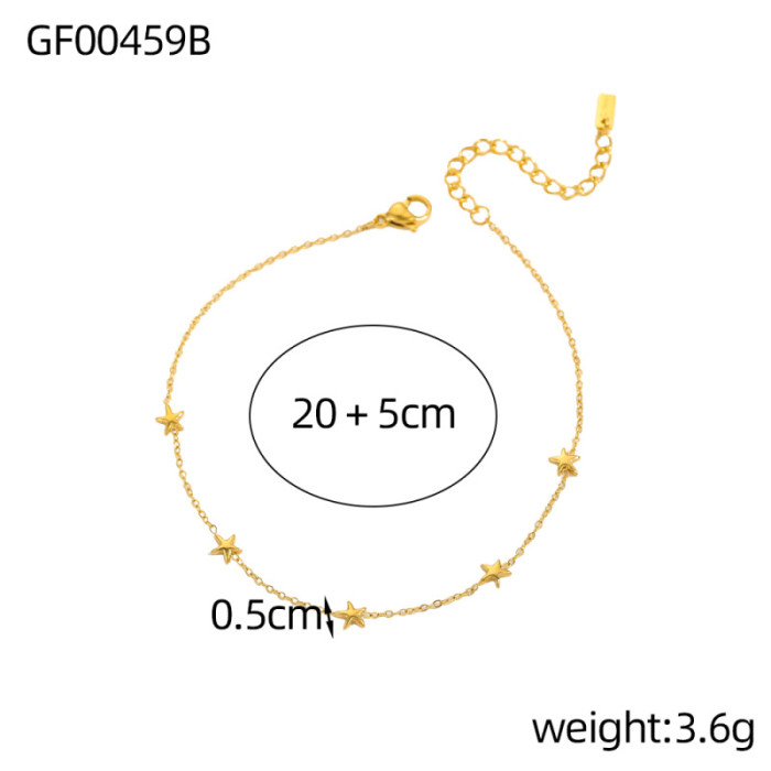 Cross-Border Hot-Selling Fashion Versatile Unique Design Stainless Steel Starfish Shell DIY Accessories Bracelet Necklace Wholesale