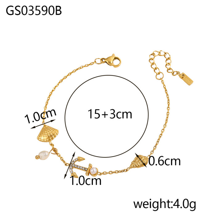 Stainless Steel Four-Star Flower Vacuum Plating Color-Retaining 18k White Four-Leaf Clover Bracelet Adjustable Jewelry Petal Chain