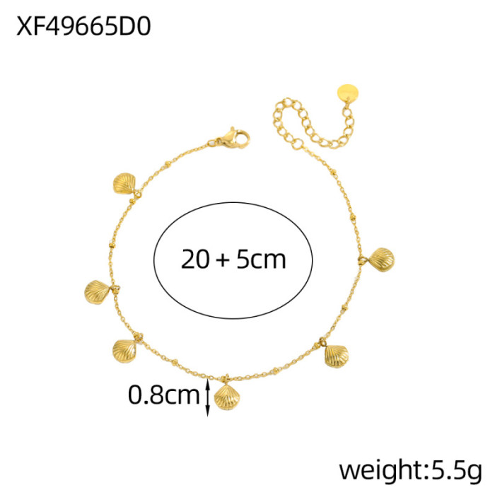 Cross-Border Hot-Selling Fashion Versatile Unique Design Stainless Steel Starfish Shell DIY Accessories Bracelet Necklace Wholesale