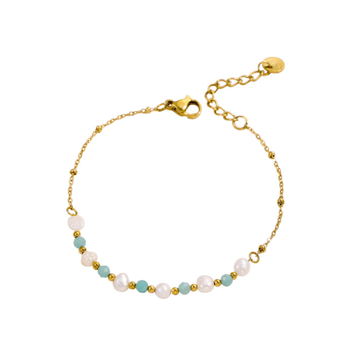 Sweet and Fresh Layered Double Layer Diamond-Encrusted Shell Butterfly Stainless Steel Bracelet Jewelry Wholesale