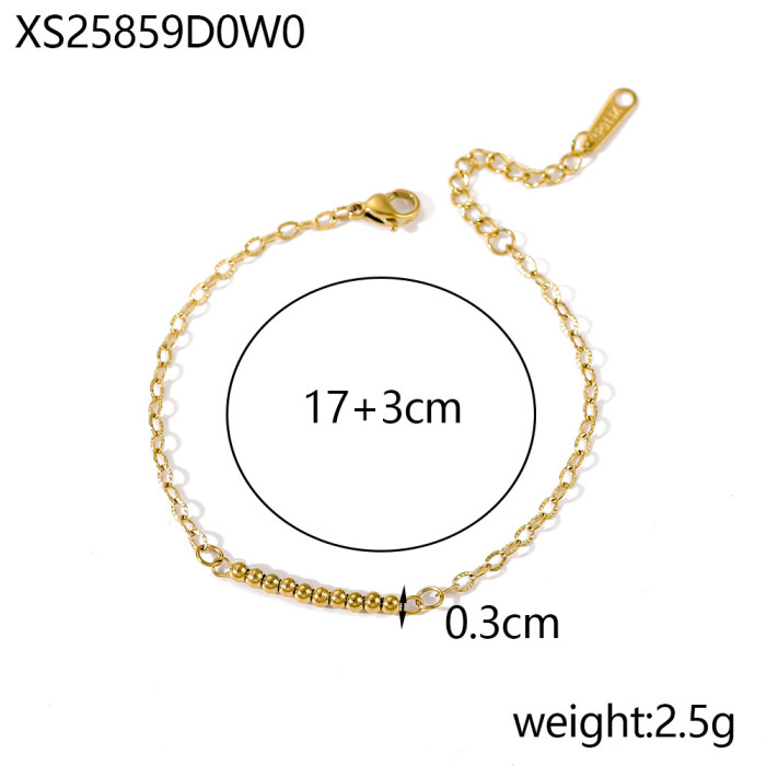 Plated Stainless Steel Simple Women's Figaro Chain Box Chain Braided Chain Bracelet Jewelry Wholesale, Necklaces
