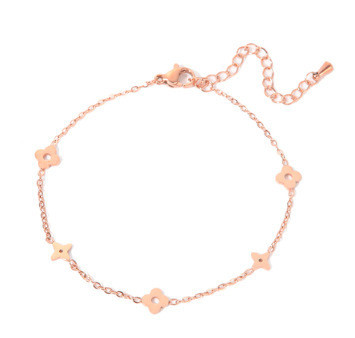 Hot Selling Fashion Versatile Four-Leaf Clover Plum Blossom Star Stainless Steel Vacuum Electroplated Bracelet Daily...