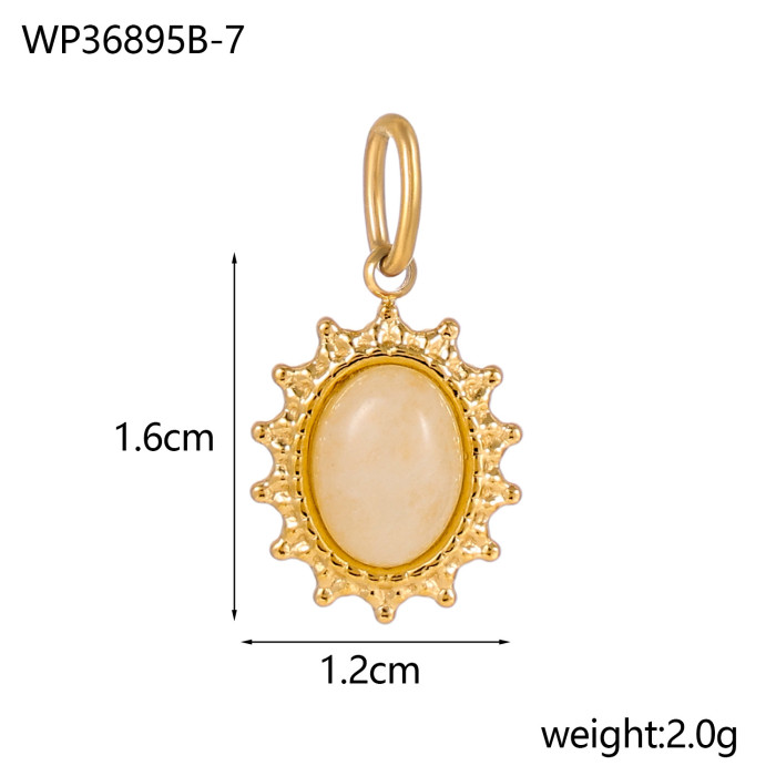 Cross-Border Hot Selling Fashion Titanium Steel Stainless Steel Natural Stone Small Pendant DIY Exquisite Accessories Manufacturer Wholesale
