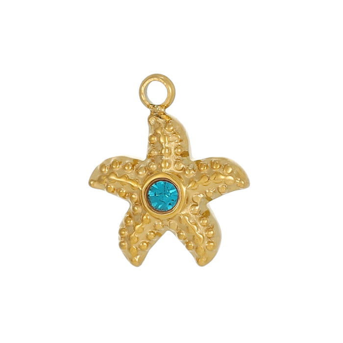 DIY Jewelry Accessories Stainless Steel Ocean Series Pendants Starfish Bracelet Necklace Charms Wholesale