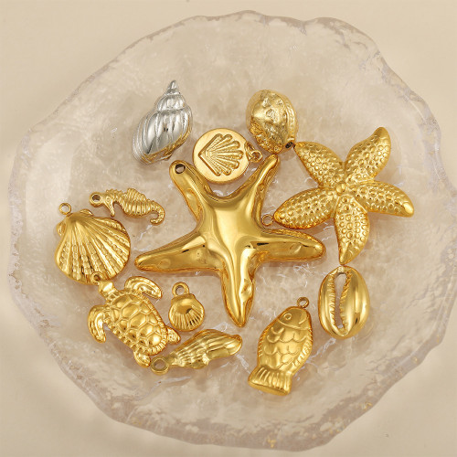 Ocean Elements Series Stainless Steel DIY Jewelry Pendant Cross-Border Hot Selling Starfish Tropical Fish Marine Life Hanging Ornament