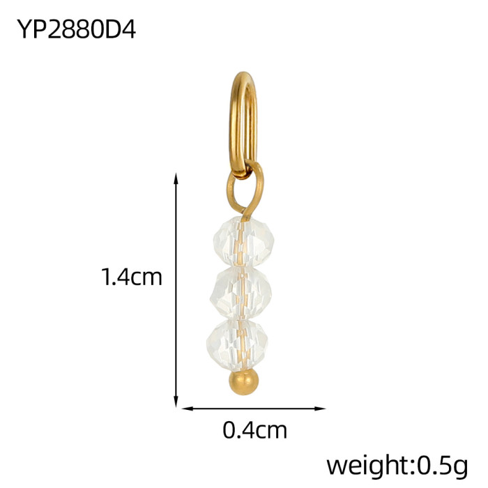 Cute DIY Jewelry Accessories Elegant Stainless Steel Oval Circle Three Beads Simple DIY Pendant Accessories, Necklaces