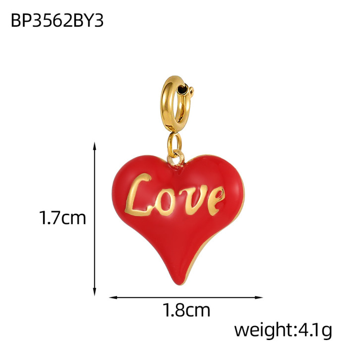 DIY Jewelry Accessories Simple Stainless Steel Oil Drop Fruit Pendant Charms Bracelet Keychain Accessories Wholesale