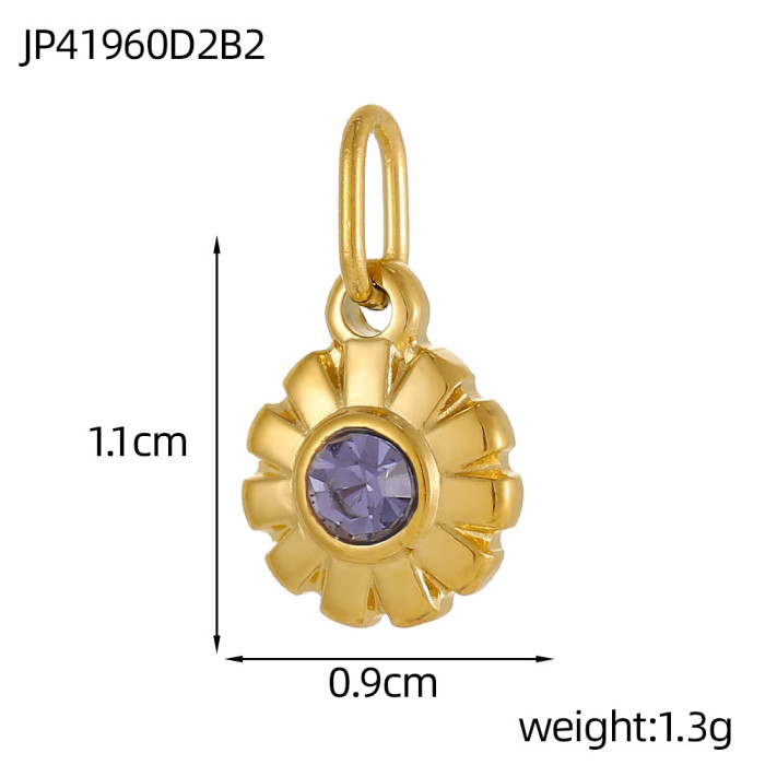 Hot-Selling New Colorful Flower Pendant Vintage Style Stainless Steel DIY Pendant Jewelry Wholesale, Necklaces