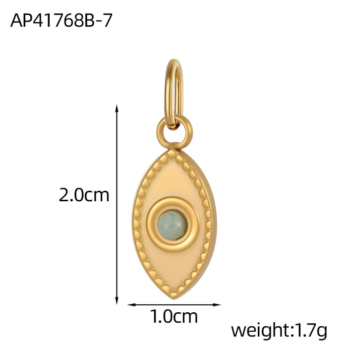 Devil's Eye Bohemian Natural Stone Stainless Steel Pendant Eye DIY Accessories Eye Stainless Steel Pendant